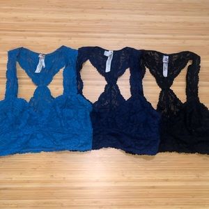 Set of 3 FP Intimates Lace Racerback Soft Bra XS